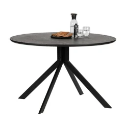 WOOOD Eettafels|Bruno Ronde Eettafel zwart 120cm