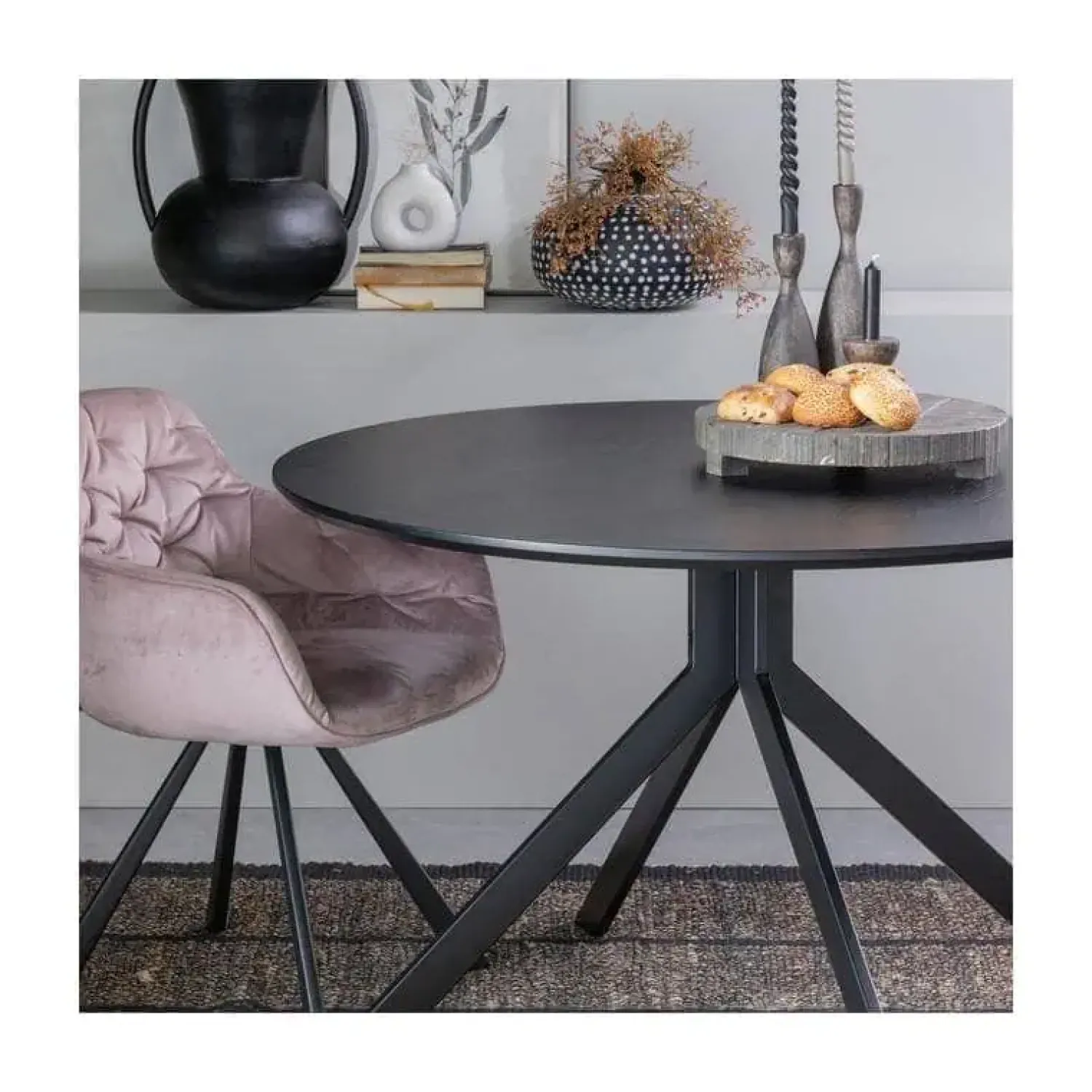 WOOOD Eettafels|Bruno Ronde Eettafel zwart 120cm