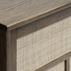LykkeHome Dressoirs|Industriele Kasten|Burcei dressoir donkerbruin eikenhoutfineer 180cm