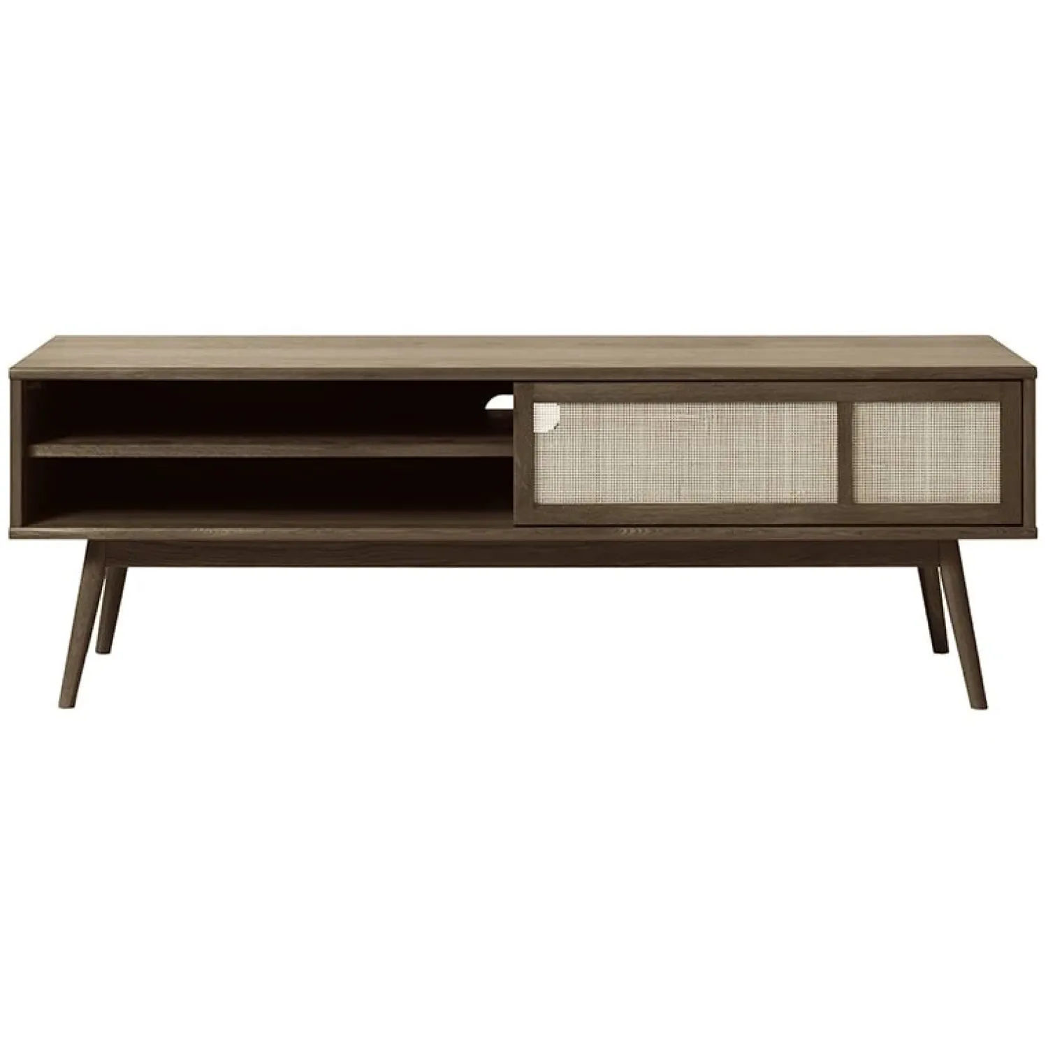 LykkeHome Industriele Kasten|Tv Meubels|Burcei TV meubel donkerbruin eikenhoutfineer 150cm