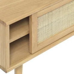 LykkeHome Industriele Kasten|Tv Meubels|Burcei TV meubel naturel eikenhoutfineer 150cm