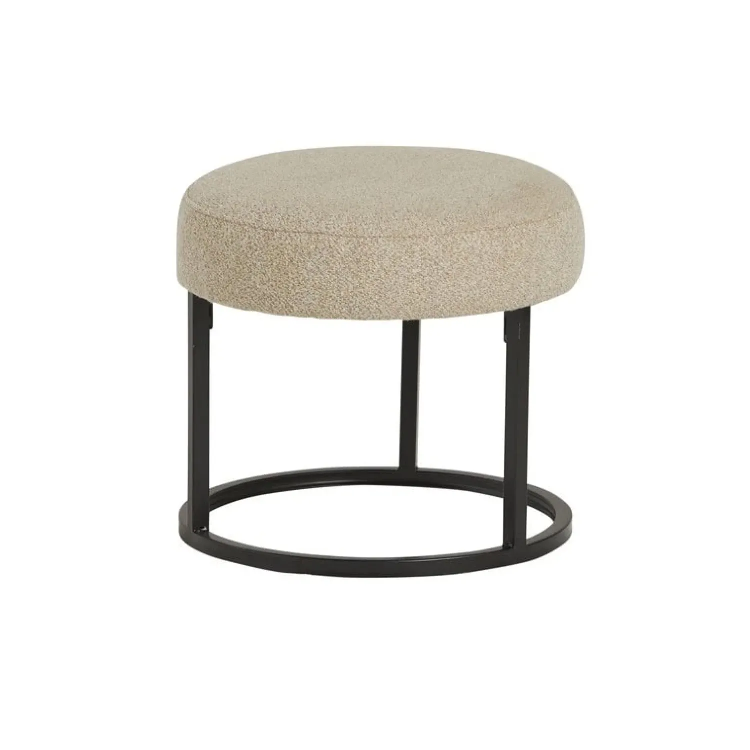 Mysons Krukjes|Cabeza Poef rond stof Beige 45cm