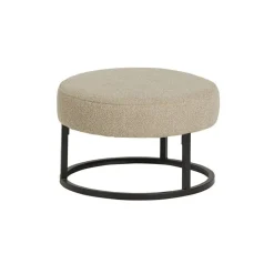 Mysons Krukjes|Cabeza Poef rond stof Beige 50cm
