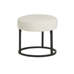 Mysons Krukjes|Cabeza Poef rond stof Gebroken wit 45cm