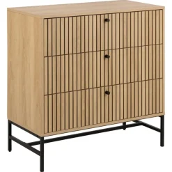 Nordhavn Ladenkasten|Industriele Kasten|Calmera Ladekast Naturel 3 lade 80cm