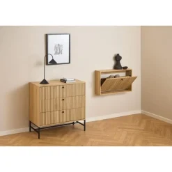 Nordhavn Ladenkasten|Industriele Kasten|Calmera Ladekast Naturel 3 lade 80cm