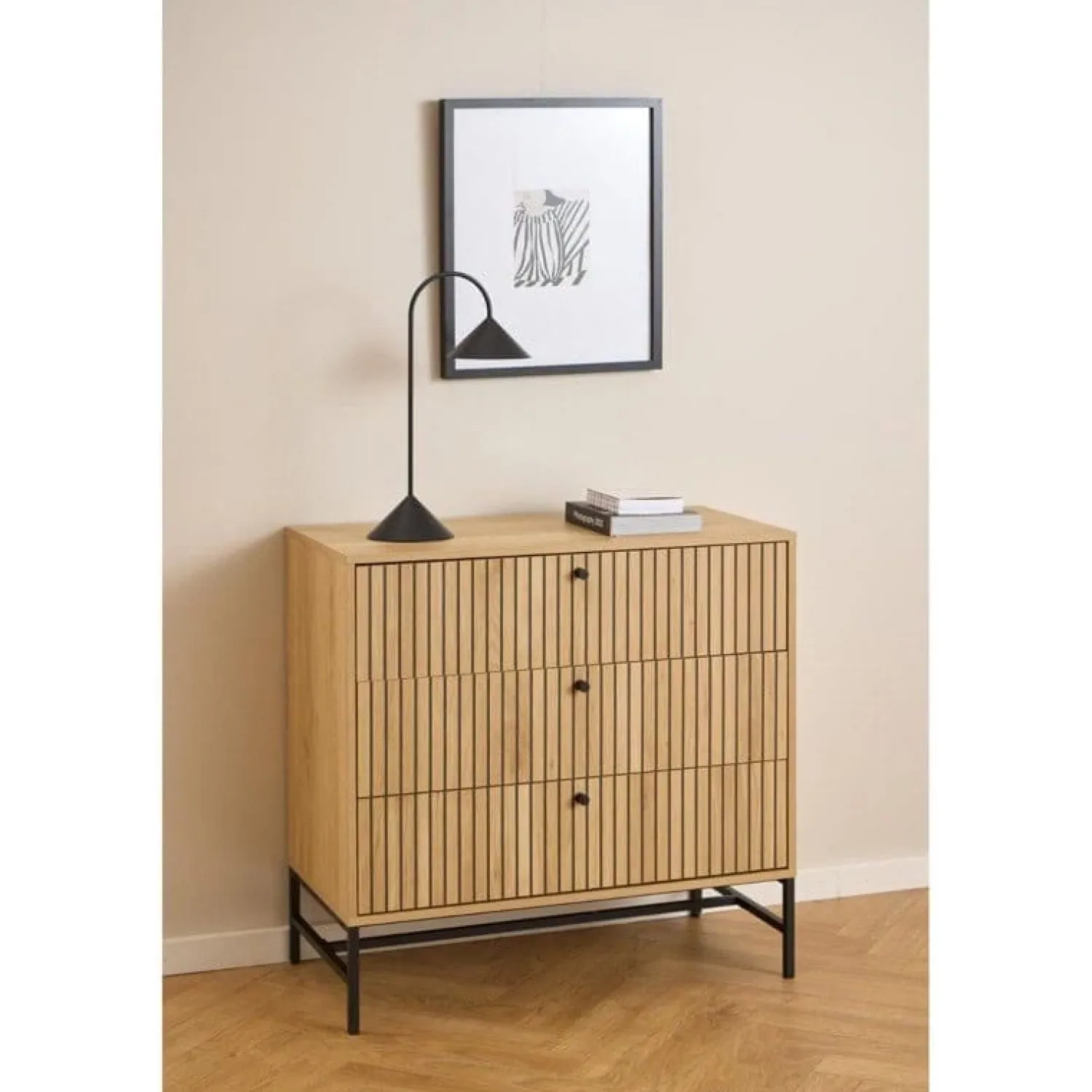 Nordhavn Ladenkasten|Industriele Kasten|Calmera Ladekast Naturel 3 lade 80cm