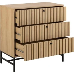 Nordhavn Ladenkasten|Industriele Kasten|Calmera Ladekast Naturel 3 lade 80cm