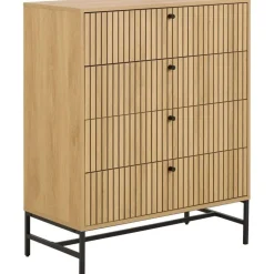 Nordhavn Ladenkasten|Industriele Kasten|Calmera Ladekast Naturel 4 lade 80cm