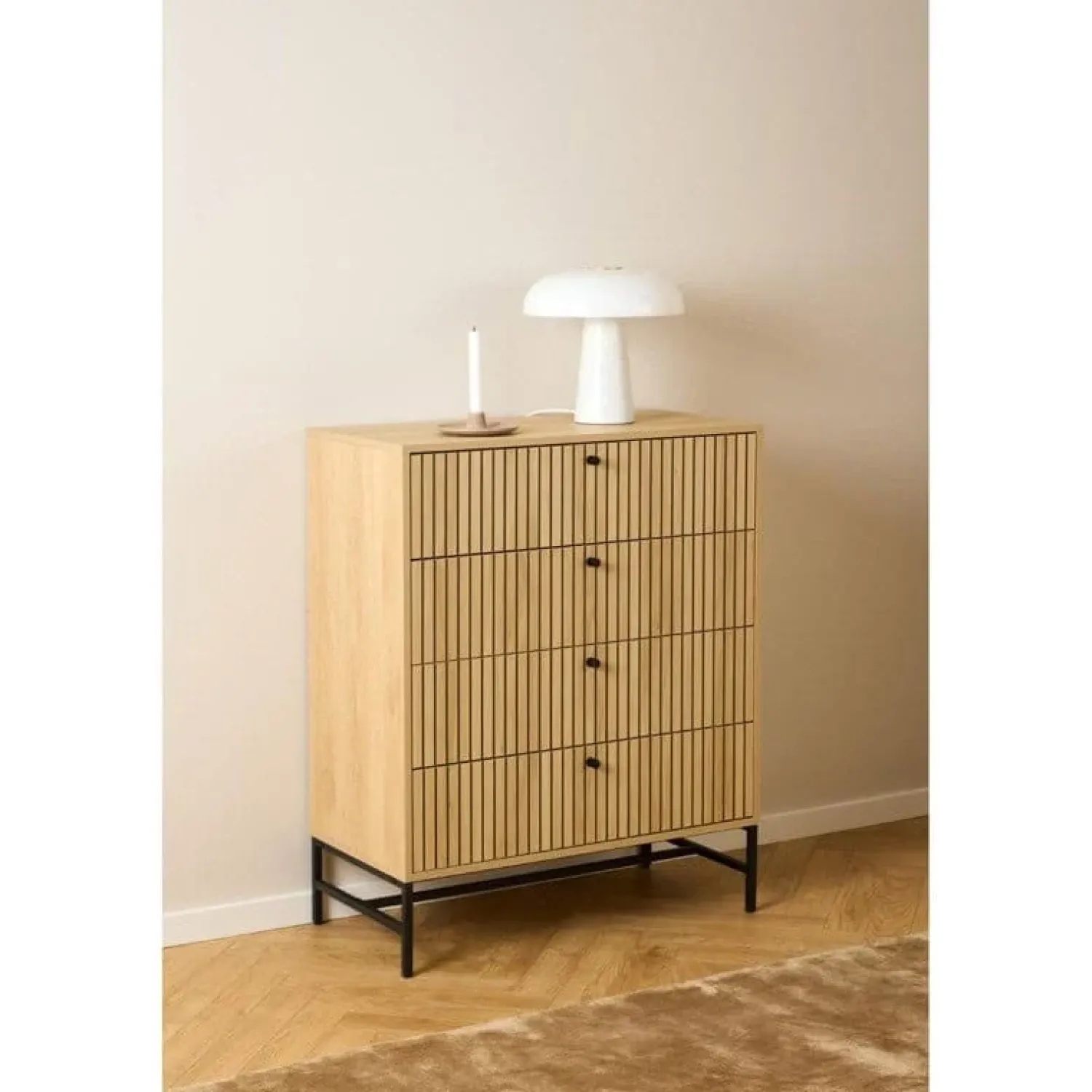 Nordhavn Ladenkasten|Industriele Kasten|Calmera Ladekast Naturel 4 lade 80cm