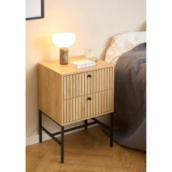 Nordhavn Nachtkastjes|Industriele Kasten|Calmera Nachtkastje Naturel 45cm