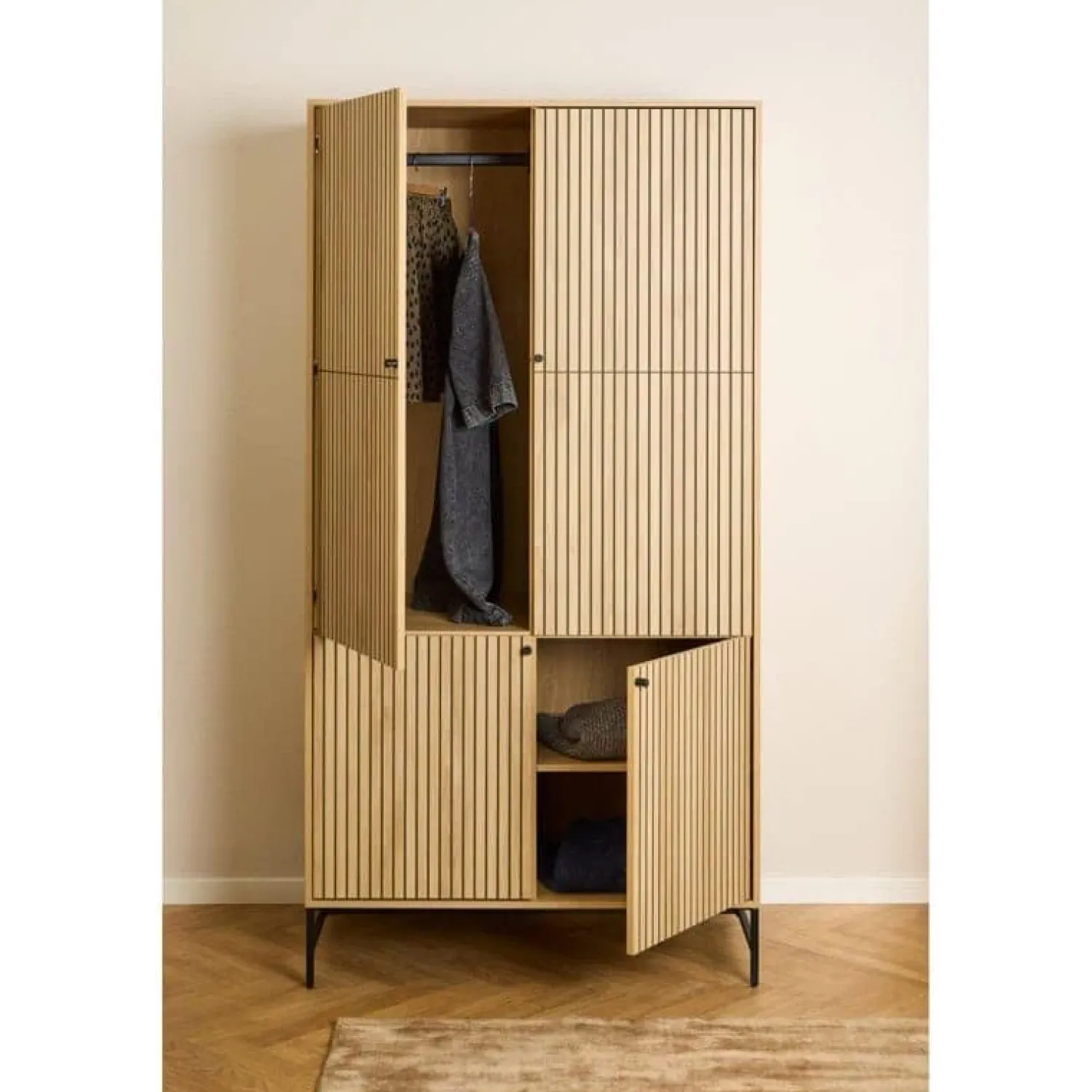Nordhavn Wandkasten|Industriele Kasten|Calmera Wandkast Naturel 99cm