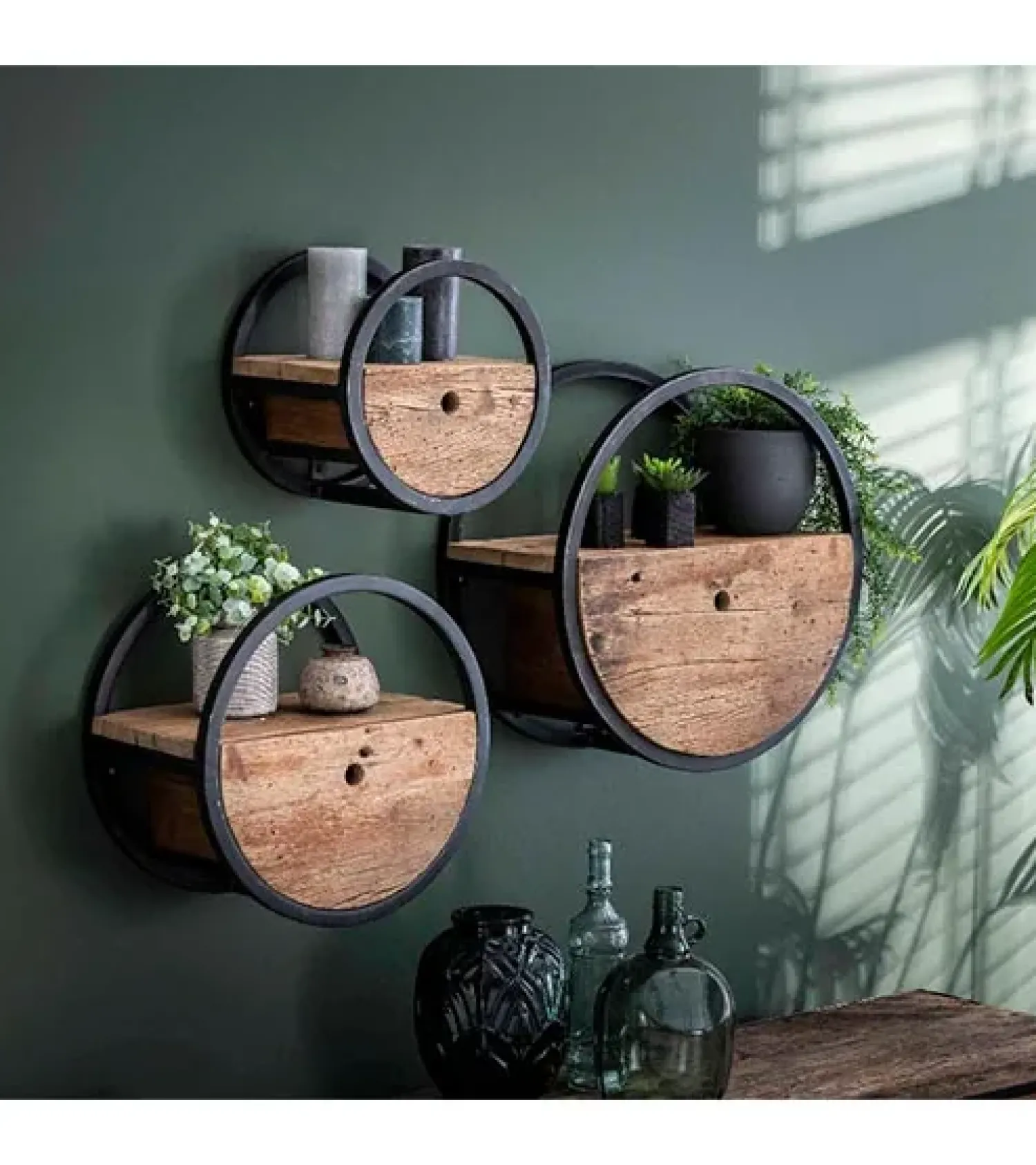 Kalfort Wandplanken|Wandrekken|Calro industrieel wandrek set van 3