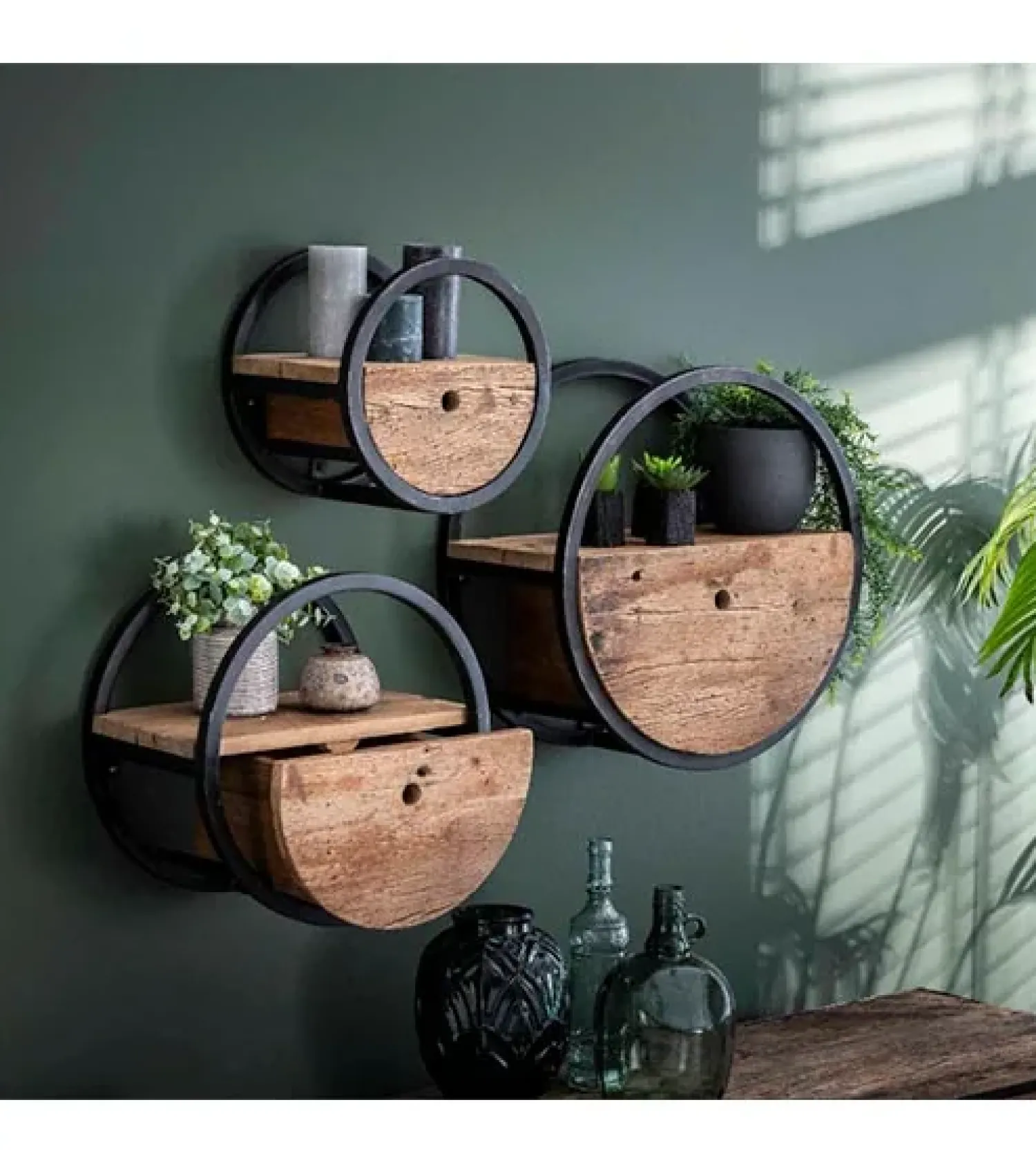 Kalfort Wandplanken|Wandrekken|Calro industrieel wandrek set van 3