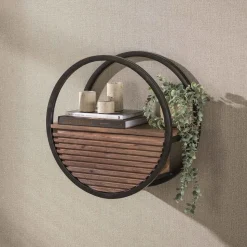 Kalfort Wandrekken|Wandrekken|Calro Wandrek 1 lade Acaciahout bruin 50cm