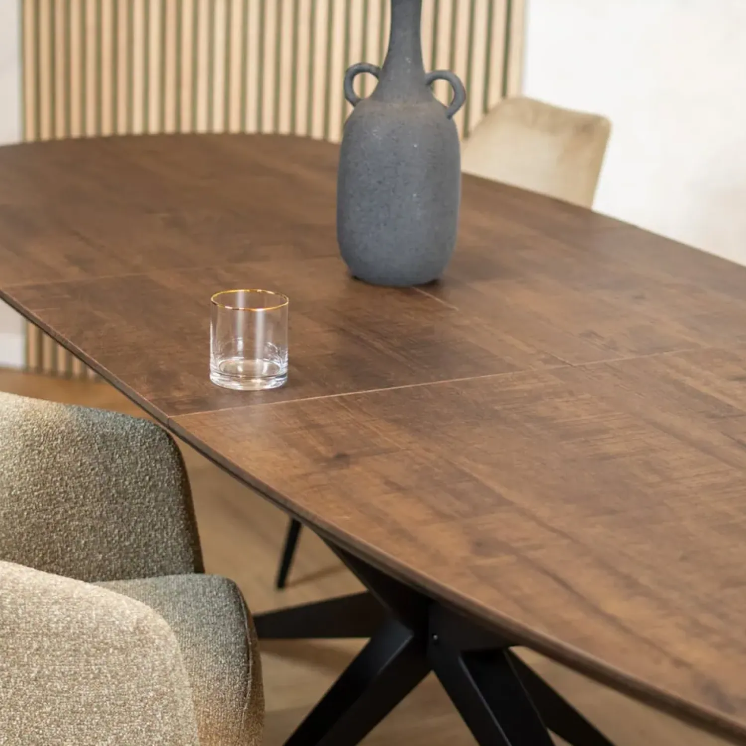 Maison Madera Eettafels|Calvenza uitschuifbare Eettafel Deens ovaal 200/257cm - Zelf samenstellen