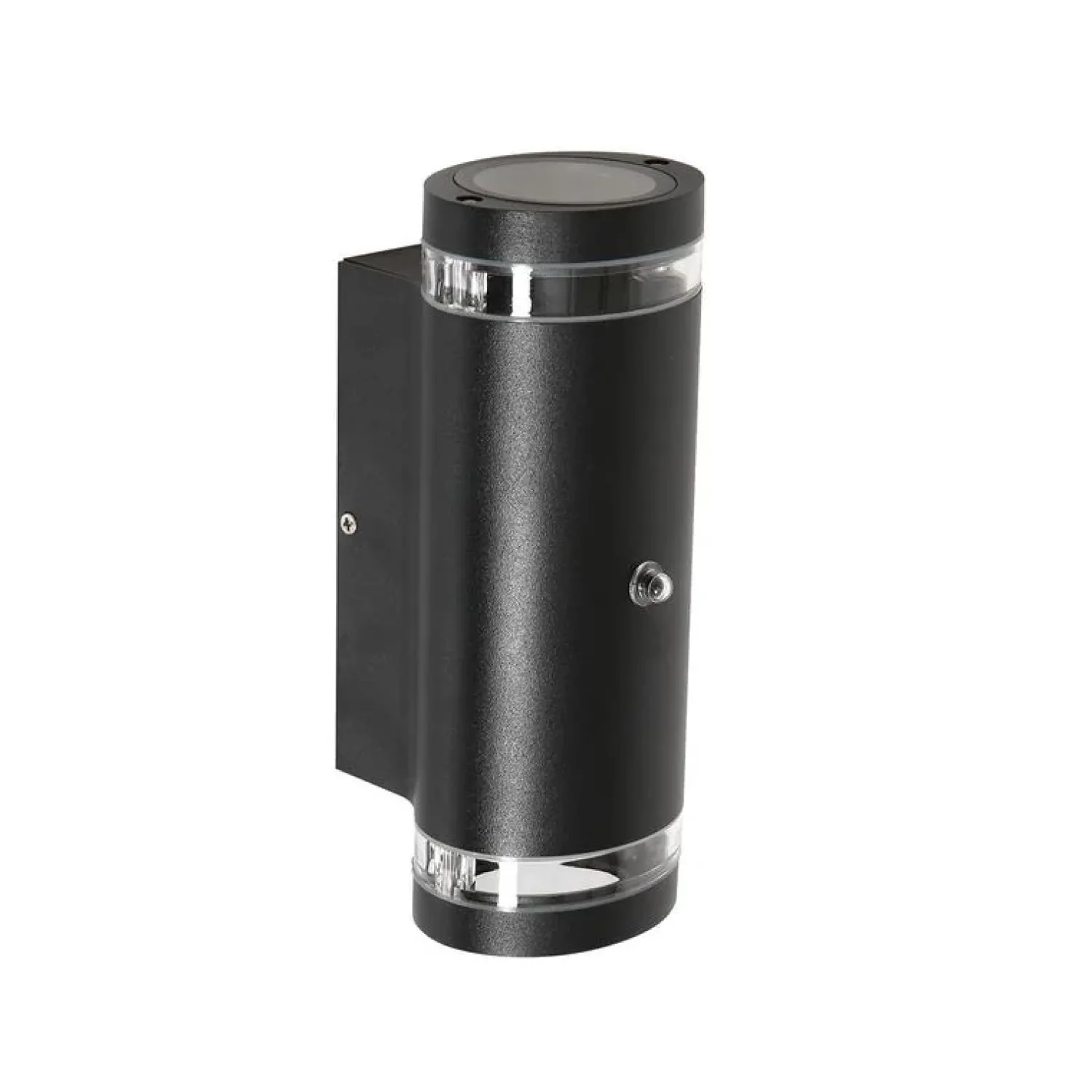 Steinmex Buitenverlichting|Carcer 2-lichts Buitenlamp rond Zwart Schemer sensor