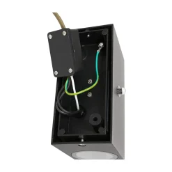 Steinmex Buitenverlichting|Carcer 2-lichts Buitenlamp vierkant Zwart Schemer sensor