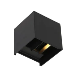 Steinmex Buitenverlichting|Carcer 2-lichts Buitenlamp vierkant XL Zwart Schemer sensor