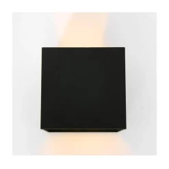 Steinmex Buitenverlichting|Carcer 2-lichts Buitenlamp vierkant XL Zwart Schemer sensor