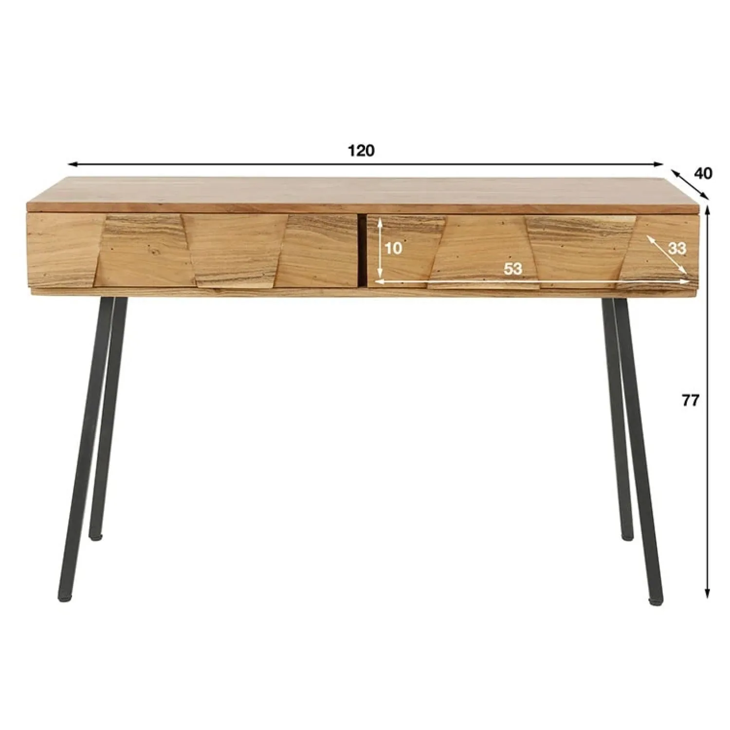 Kalfort Sidetables|Caressa kaptafel industrieel 125cm
