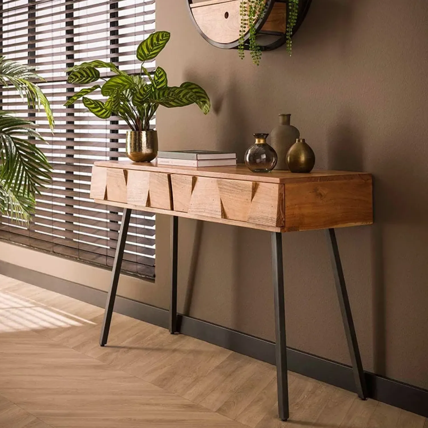 Kalfort Sidetables|Caressa kaptafel industrieel 125cm