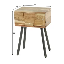Kalfort Nachtkastjes|Industriele Kasten|Caressa nachtkastje industrieel 40cm