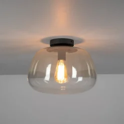 Kalfort Plafondlampen|Carlos 1-lichts Plafondlamp Amber glas