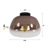 Kalfort Plafondlampen|Carlos 1-lichts Plafondlamp Koper glas