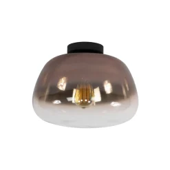 Kalfort Plafondlampen|Carlos 1-lichts Plafondlamp Koper glas