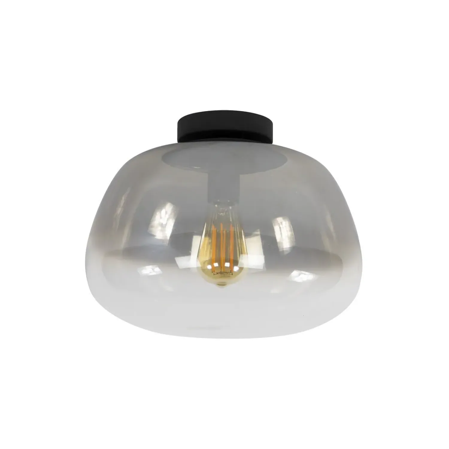 Kalfort Plafondlampen|Carlos 1-lichts Plafondlamp Smoke glas