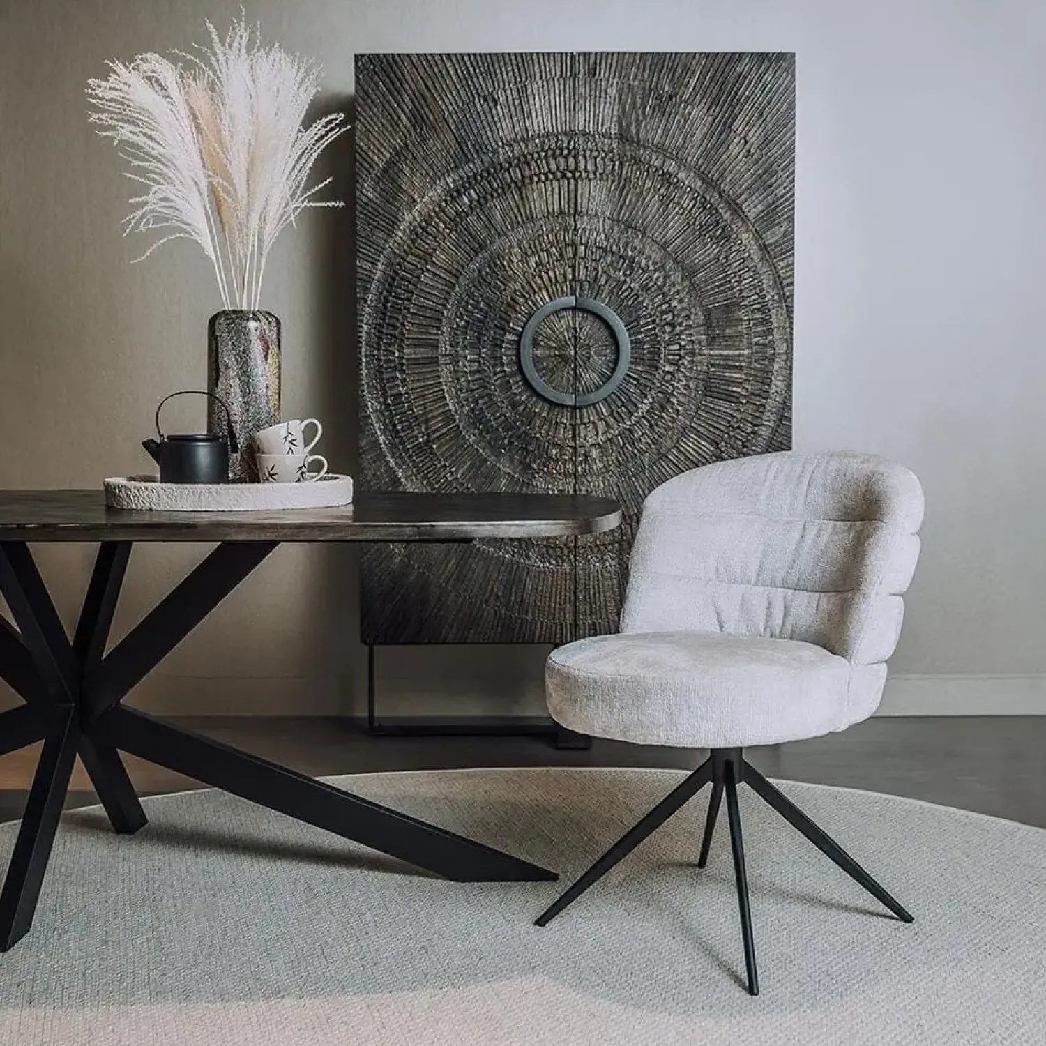 Tower living Eetkamerstoelen|Carro Eetkamerstoel gebroken wit