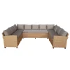 LykkeHome Loungeset|Tuinbanken|Carter Loungeset 9 zits met kussens Bruin