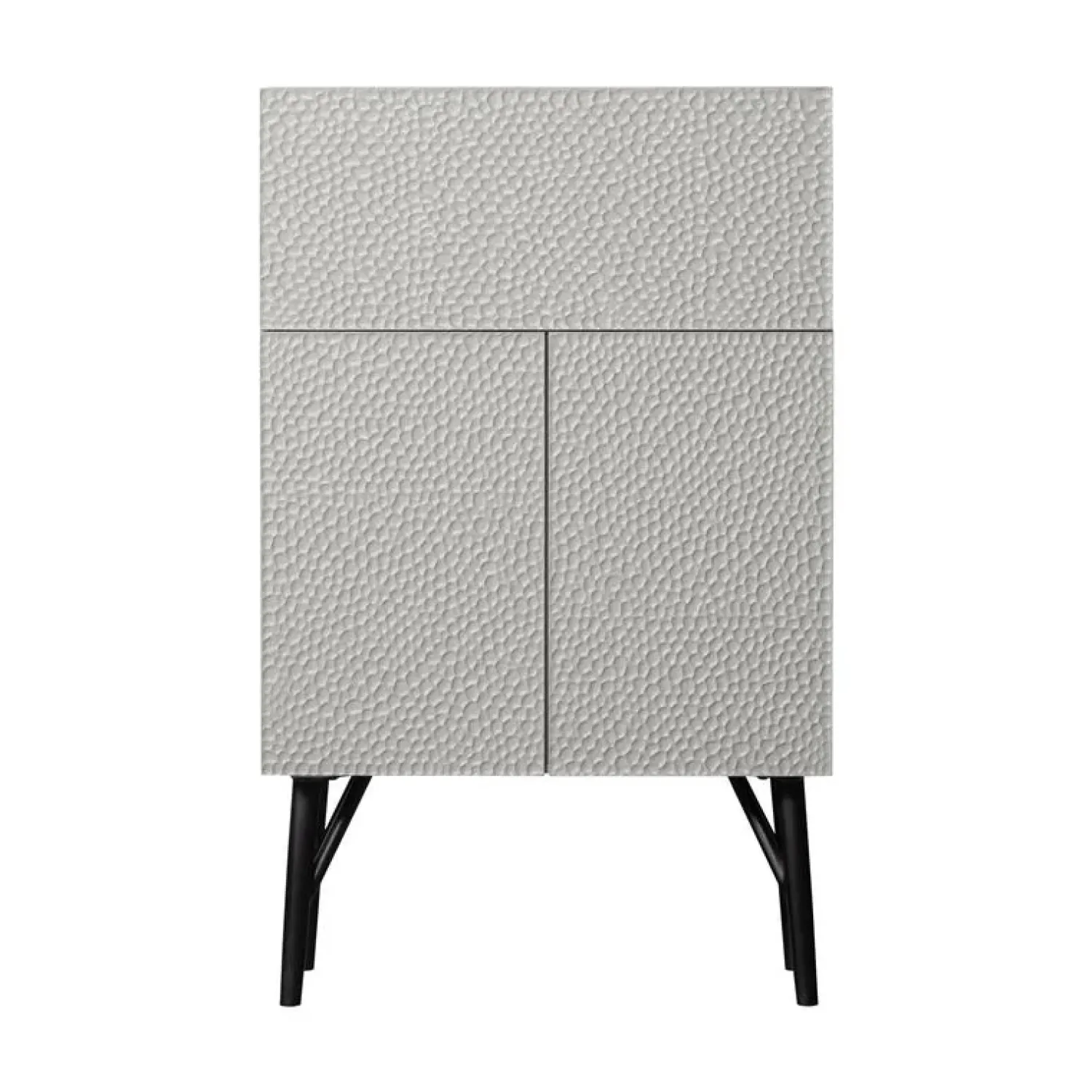 WOOOD Wandkasten|Industriele Kasten|Carved Organic Drankkast mangohout grijs 90cm