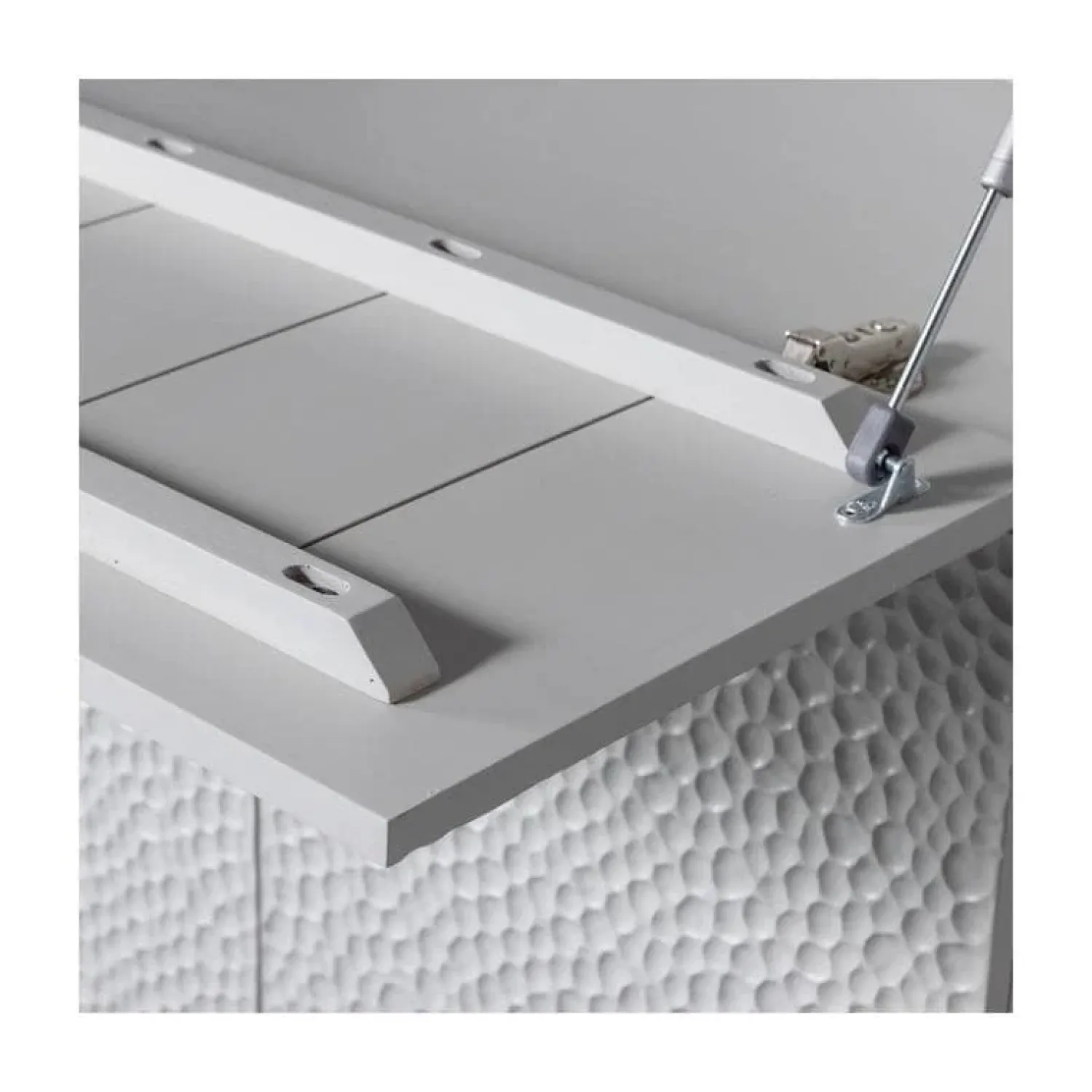 WOOOD Wandkasten|Industriele Kasten|Carved Organic Drankkast mangohout grijs 90cm