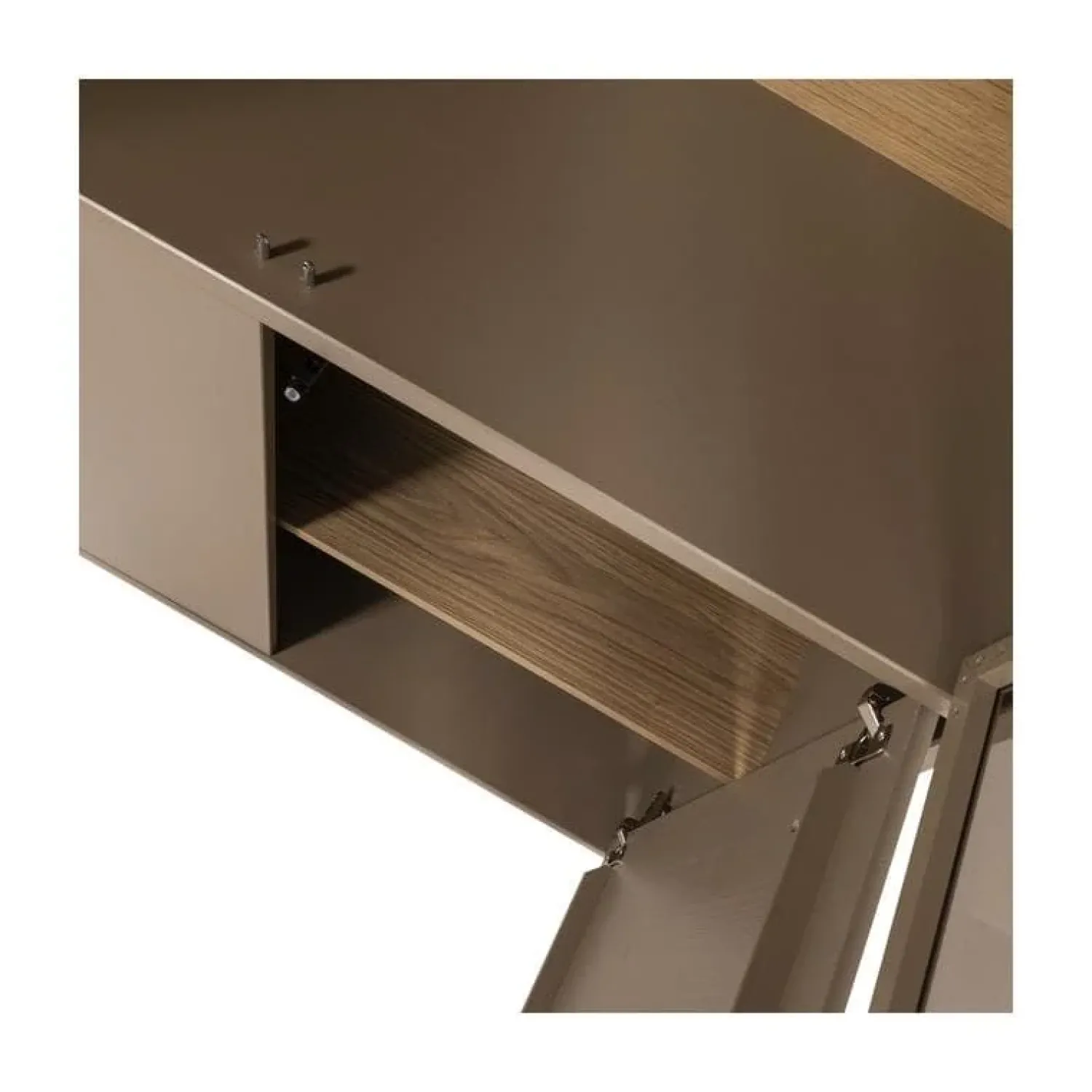 WOOOD Vitrinekasten|Industriele Kasten|Casa Buffetkast grenen mud 101 cm
