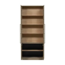 WOOOD Vitrinekasten|Industriele Kasten|Casa Buffetkast grenen mud 101 cm