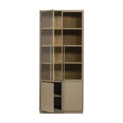 WOOOD Vitrinekasten|Industriele Kasten|Casa Buffetkast grenen mud 101 cm