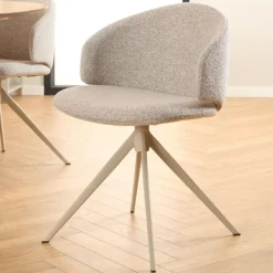 Nordhavn Eetkamerstoelen|Casaro Eetkamerstoel Donkerbeige met zand poot