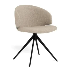 Nordhavn Eetkamerstoelen|Casaro Eetkamerstoel Lichtbeige met zwarte poot