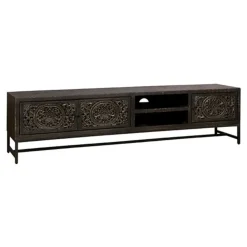 Tower living Industriele Kasten|Tv Meubels|Casina TV meubel 3 drs zwart 200cm