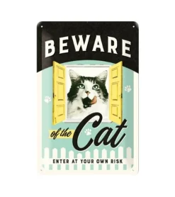 Metal Signs Metalen Borden|Cat enter at your own risk - metalen bord