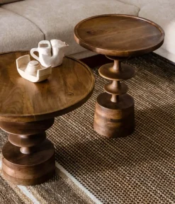 Dutchbone Bijzettafels|Cath Bijzettafel Walnoot 46cm