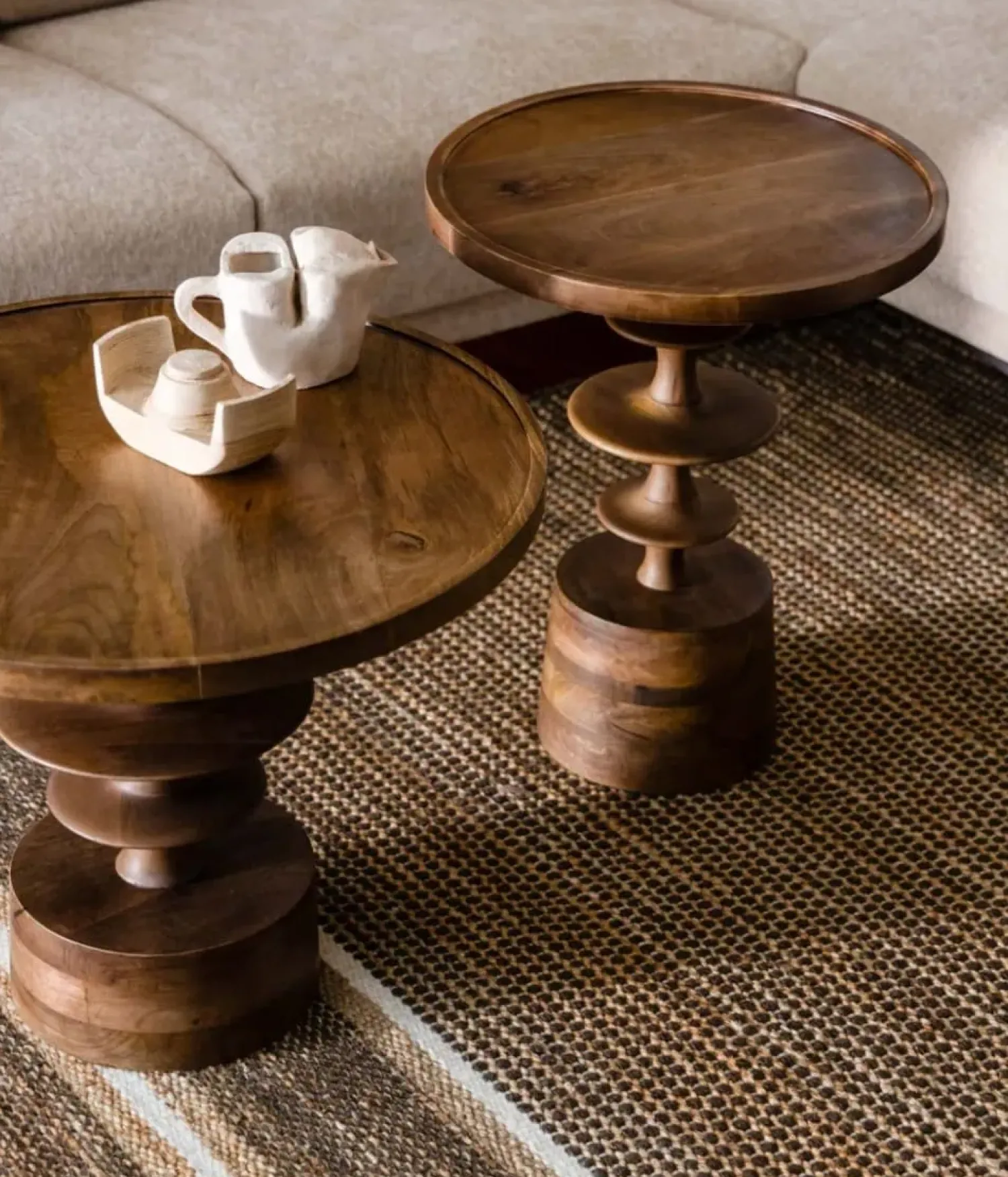 Dutchbone Bijzettafels|Cath Bijzettafel Walnoot 46cm