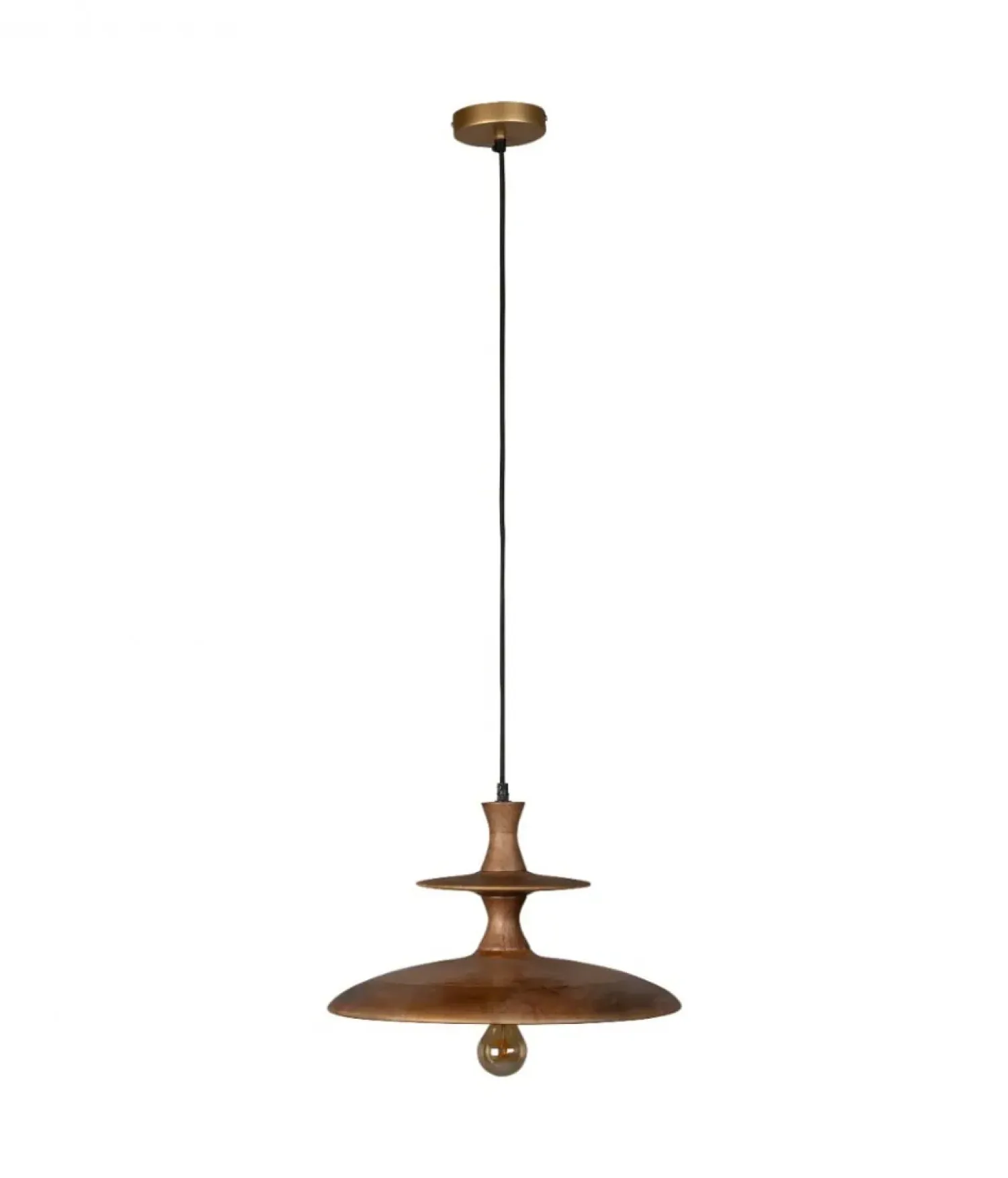 Dutchbone Hanglampen|Cath 1-lichts Hanglamp Large Walnoot