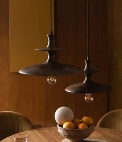 Dutchbone Hanglampen|Cath 1-lichts Hanglamp Large Walnoot