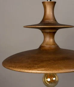 Dutchbone Hanglampen|Cath 1-lichts Hanglamp Small Walnoot