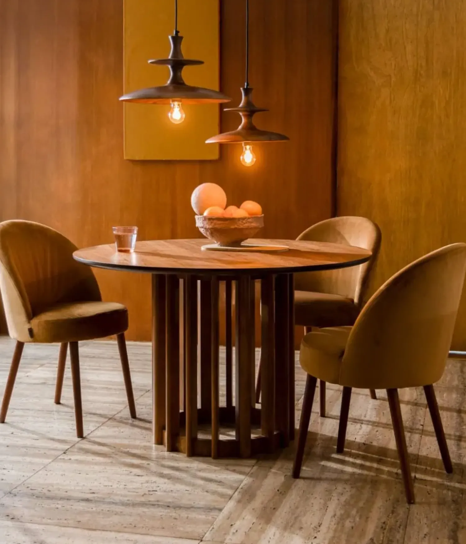 Dutchbone Hanglampen|Cath 1-lichts Hanglamp Small Walnoot