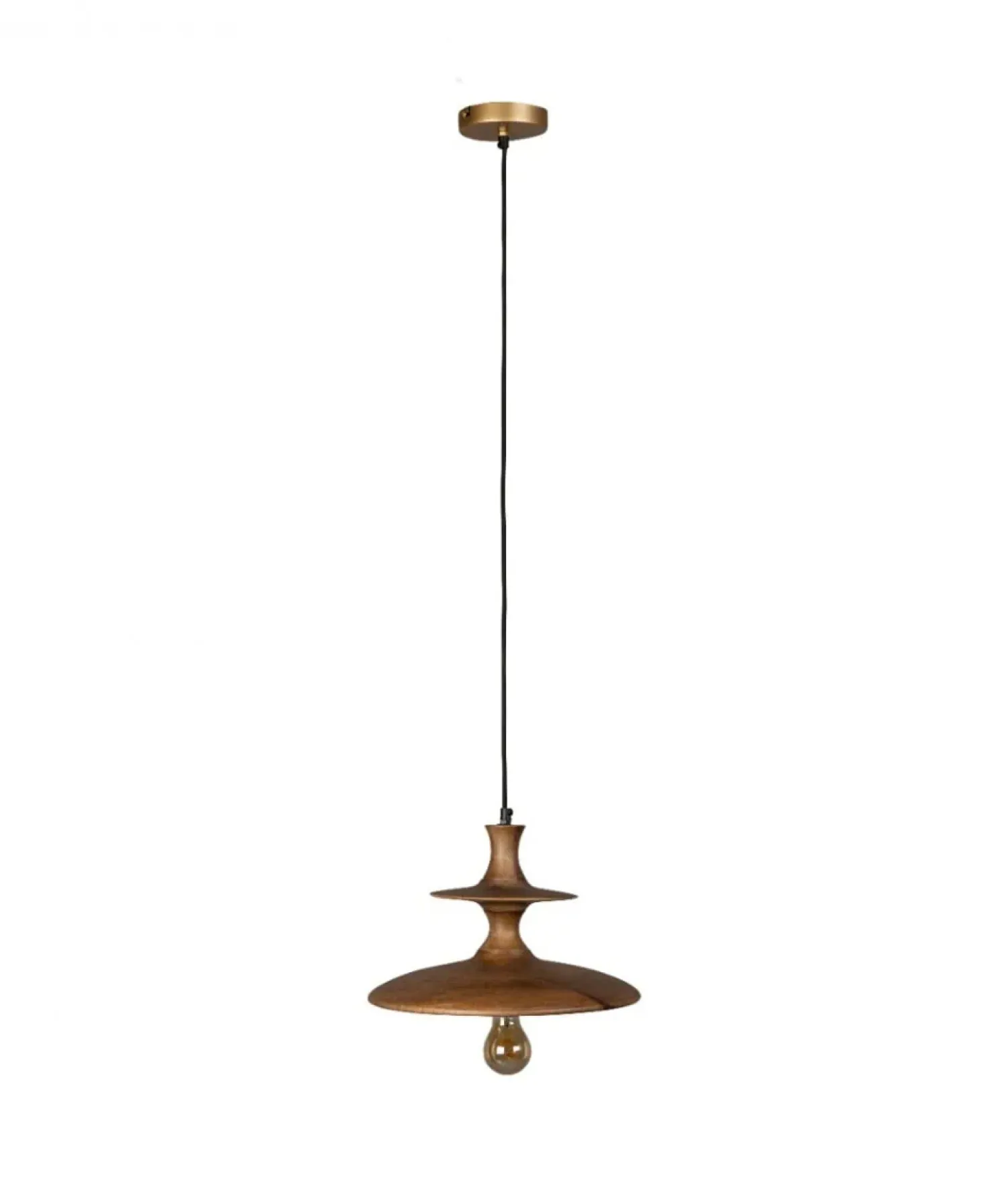 Dutchbone Hanglampen|Cath 1-lichts Hanglamp Small Walnoot