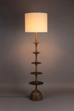 Dutchbone Vloerlampen|Cath 1-lichts Vloerlamp Walnoot